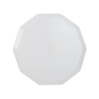 White octagon plate with Bonjour Fete text for elegant celebrations from Parte Haus party supply store in Bethesda MD