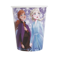Purple Frozen paper cup with snowflake design for kids birthday from Parte Haus party supply store in Bethesda MD