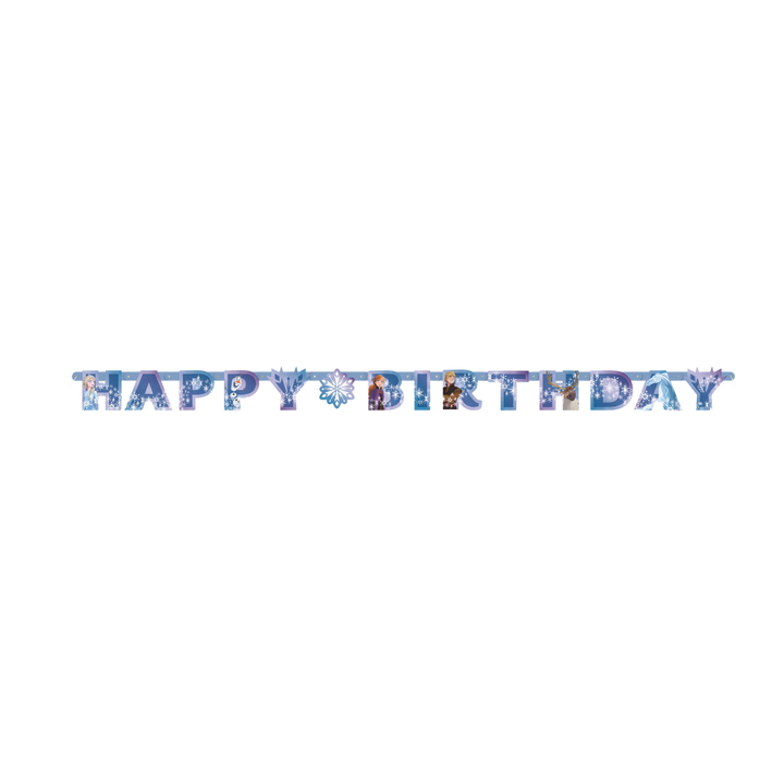 Blue Disney Frozen "Happy Birthday" Jointed Banner