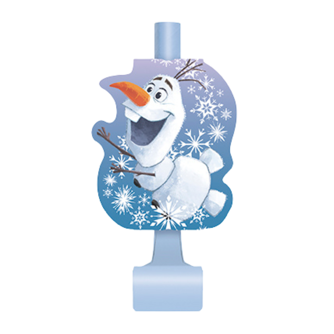 Blue Frozen Olaf blowout with snowflakes for kids birthday from Parte Haus party supply store in Bethesda MD