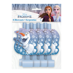 Blue Frozen II blowouts with Olaf snowflake design kids birthday from Parte Haus party supply store in Bethesda MD