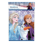 Purple Frozen themed loot bags with Elsa Anna and Olaf from Parte Haus party supply store in Bethesda Maryland