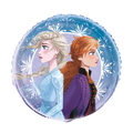 Blue Frozen balloon with Elsa and Anna snowflake design for kids birthday from Parte Haus party supply store in Bethesda MD