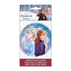 Blue Frozen 2 round helium balloon with Elsa and Anna design for kids birthday from Parte Haus party supply store in Bethesda MD