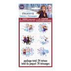 Frozen themed temporary tattoos with Elsa Anna Olaf cartoon characters birthday from Parte Haus party supply store in Bethesda Maryland