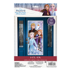 Blue Frozen 2 party door poster with Elsa Anna Kristoff and Olaf for birthday theme from Parte Haus party supply store in Bethesda Maryland