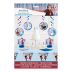 Frozen II blue decoration kit with swirl and honeycomb decor for birthday from Parte Haus party supply store in Bethesda MD