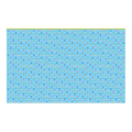 Light blue table cover with colorful bunting design for birthday celebration from Parte Haus party supply store in Bethesda MD