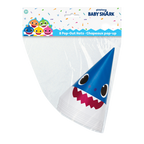 Blue Baby Shark cone hats with shark face for kids birthday from Parte Haus party supply store in Bethesda MD