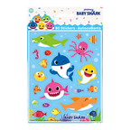 Colorful Baby Shark sticker sheet with sea animals for kids ocean theme from Parte Haus party supply store in Bethesda MD