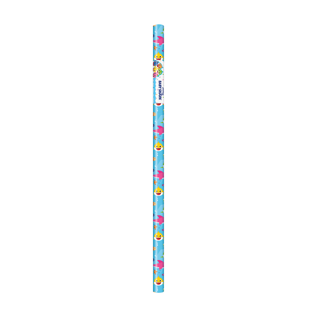 Blue Baby Shark pencil with cartoon shark and fish design Birthday theme from Parte Haus party supply store in Bethesda MD