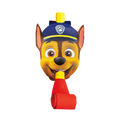 Blue and yellow Paw Patrol blowout favor with cartoon dog face for kids birthday from Parte Haus party supply store in Bethesda MD