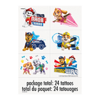 Multicolor Paw Patrol temporary tattoos with characters for kids birthday from Parte Haus party supply store in Bethesda Maryland