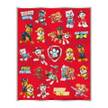 Red Paw Patrol sticker sheet with cartoon dogs and badges kids birthday theme from Parte Haus party supply store in Bethesda Maryland