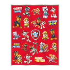 Red Paw Patrol sticker sheet with cartoon dogs and badges kids birthday theme from Parte Haus party supply store in Bethesda Maryland