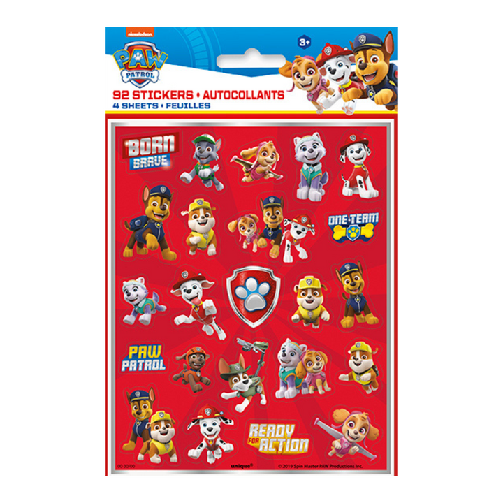 Paw Patrol Sticker Sheets - 80 pcs