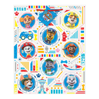 Colorful Paw Patrol sticker sheet with cartoon dog faces birthday theme from Parte Haus party supply store in Bethesda MD