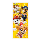 Multicolor Paw Patrol characters poster with yellow background kids birthday from Parte Haus party supply store in Bethesda MD