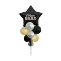 Black gold and silver graduation balloon bouquet with Congrats Grad text for graduation from Parte Haus party supply store in Bethesda MD