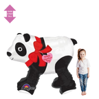 Black and white panda balloon with red bow and heart Valentine’s Day from Parte Haus party supply store in Bethesda MD