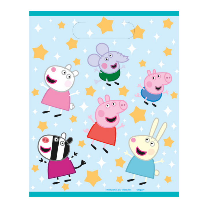 Light Blue Peppa Pig Loot Bags, 8pk