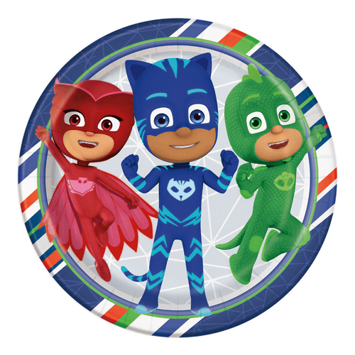 Red blue and green cartoon character paper plate for kids birthday from Parte Haus party supply store in Bethesda Maryland