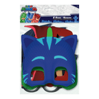Blue PJ Masks character masks stack for kids birthday from Parte Haus party supply store in Bethesda Maryland