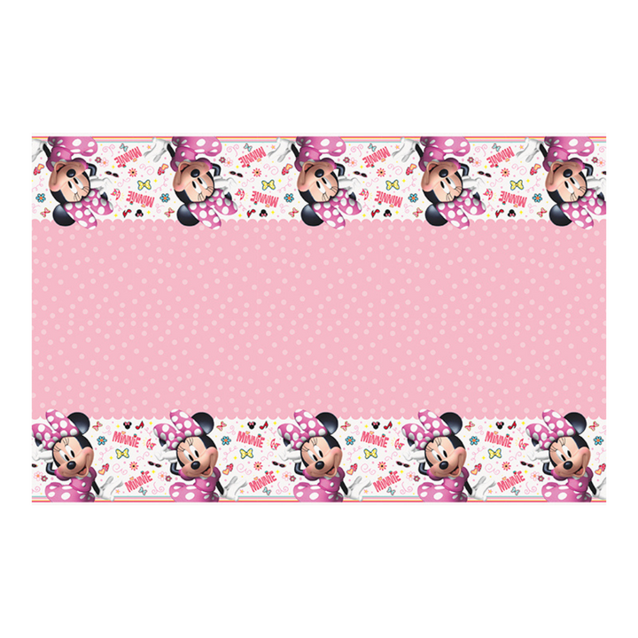 Pink Minnie Mouse Plastic Tablecover