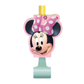 Pink Minnie Mouse blowout favor with polka dot bow for kids birthday from Parte Haus party supply store in Bethesda MD