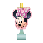 Pink Minnie Mouse blowout favor with polka dot bow for kids birthday from Parte Haus party supply store in Bethesda MD