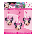 Pink Minnie Mouse hanging decoration set for kids birthday from Parte Haus party supply store in Bethesda MD