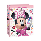 Pink Minnie Mouse gift bag with colorful hearts and music theme from Parte Haus party supply store in Bethesda Maryland