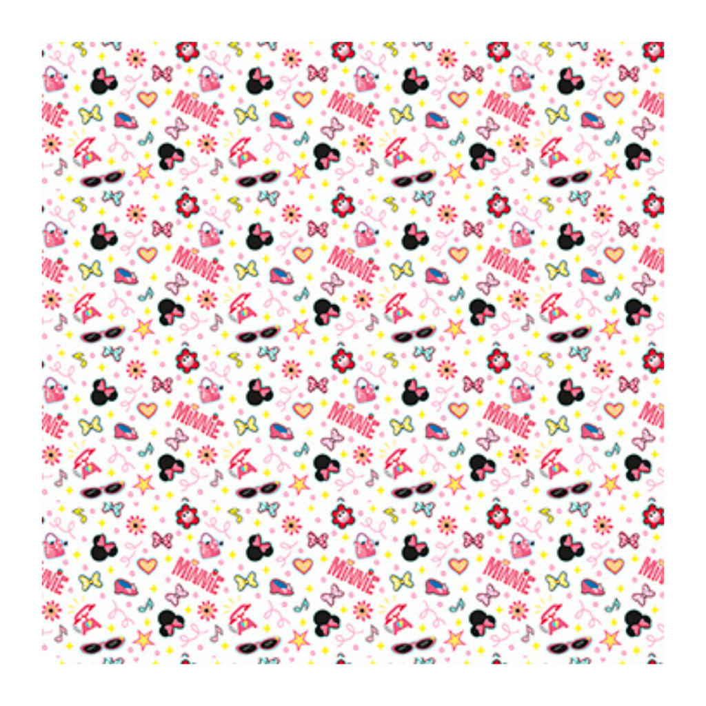 Pink Minnie Mouse napkin with bows hearts and sunglasses kids birthday from Parte Haus party supply store in Bethesda MD