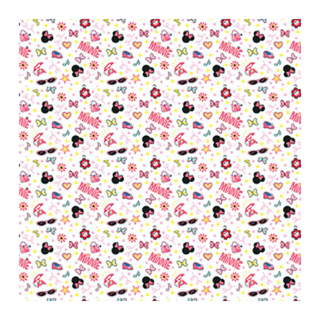 Pink Minnie Mouse napkin with bows hearts and sunglasses kids birthday from Parte Haus party supply store in Bethesda MD