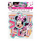 Pink Minnie Mouse happy birthday banner with polka dots for kids from Parte Haus party supply store in Bethesda Maryland