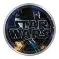 black Star Wars round balloon with spaceship battle for birthday from Parte Haus party supply store in Bethesda MD