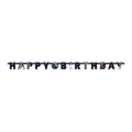 black space theme happy birthday banner for birthday from Parte Haus party supply store in Bethesda MD
