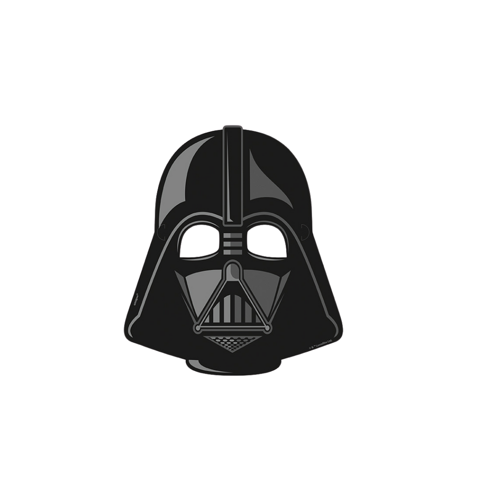 Black Darth Vader mask cutout Star Wars theme from Parte Haus party supply store in Bethesda Maryland
