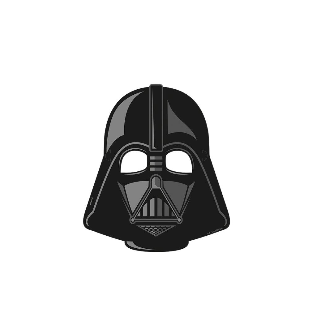 Black Darth Vader mask cutout Star Wars theme from Parte Haus party supply store in Bethesda Maryland