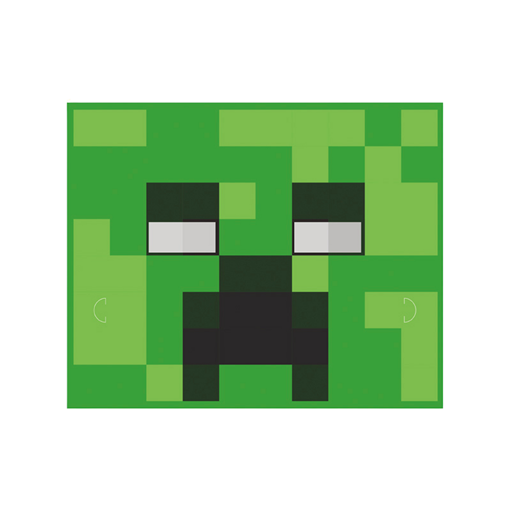 green Minecraft Creeper rectangular plate for birthday from Parte Haus party supply store in Bethesda MD