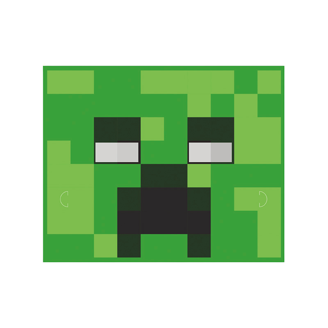green Minecraft Creeper rectangular plate for birthday from Parte Haus party supply store in Bethesda MD