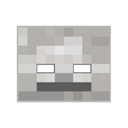 Gray block skeleton face mask square design for birthday Minecraft theme from Parte Haus party supply store in Bethesda MD