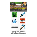 Multicolor Minecraft tattoos sheet with pixel art designs for birthday from Parte Haus party supply store in Bethesda MD