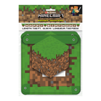 Green Minecraft birthday banner with block design for kids video game party from Parte Haus party supply store in Bethesda MD