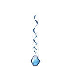 Blue swirl hanging decoration with pixel style gem for birthday from Parte Haus party supply store in Bethesda MD