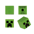 Green Minecraft block eraser with pixel creeper face for gaming birthday from Parte Haus party supply store in Bethesda MD.