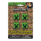 Green Minecraft Creeper pencil eraser toppers for gaming birthday theme from Parte Haus party supply store in Bethesda MD