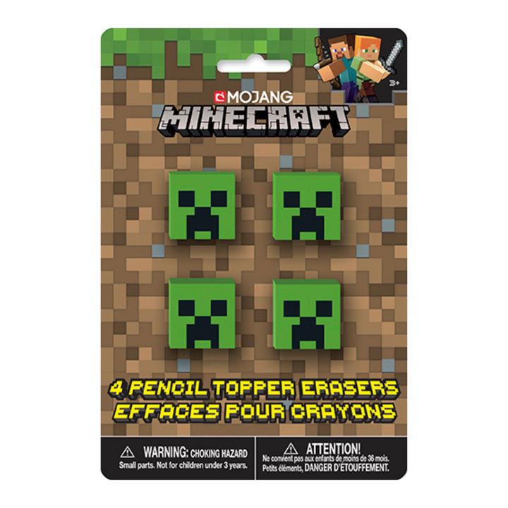 Minecraft Pencil Topper Erasers Party Favor