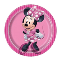 Pink Minnie Mouse plate with character graphic for kids birthday from Parte Haus party supply store in Bethesda MD