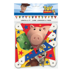 Colorful Toy Story banner with character images birthday theme from Parte Haus party supply store in Bethesda MD